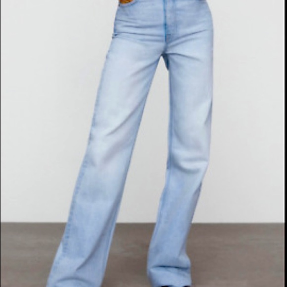 ZARA high waisted wide leg jean